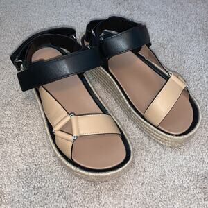 Aerosoles Dave Espadrille Platform Wedge Sandal Sz 10.5 M - NWT
